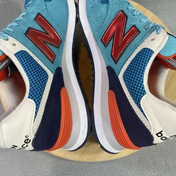 New Balance 574 Women’s Size US 10 B Blue Orange Shoe Sneaker Athletic WL574SMB - Picture 12 of 16